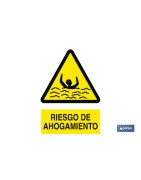 Riesgo de ahogamiento. El diseño de la señal puede variar, pero en ningún caso se variará el significado de la misma.