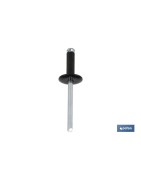 Remaches Aluminio Flor Cabeza Ancha Negro