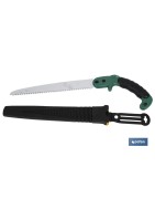 Sierra de poda manual portátil con hoja de 500 mm | Empuñadura ergonómica y antideslizante con funda de protección